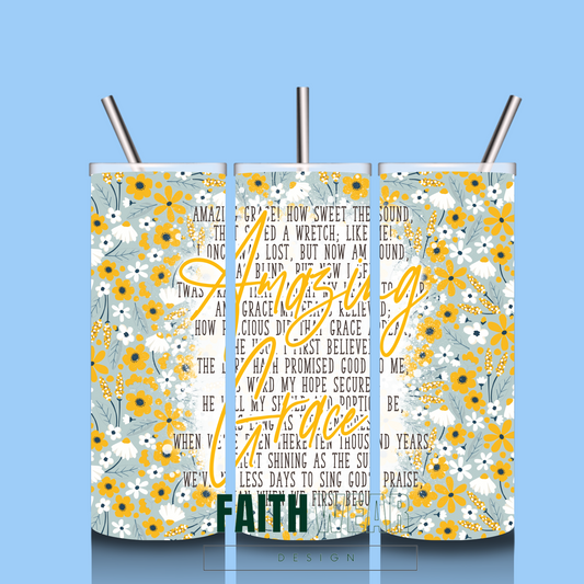 Amazing Grace 20oz Tumbler with straw
