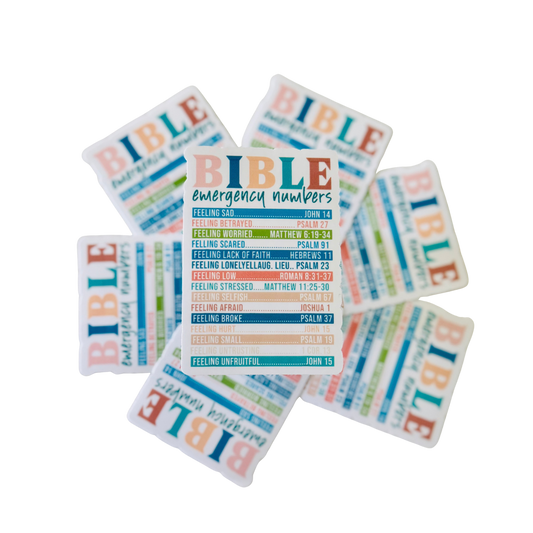 BIBLE EMERGENCY NUMBERS -Sticker